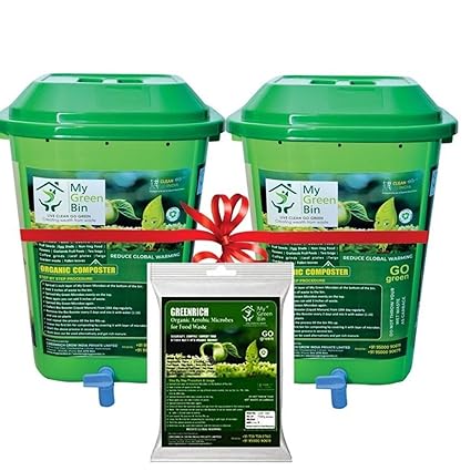 My Green Bin LIVE CLEAN GO GREEN Creating wealth from waste 50 LTR PP Home Compost Bin 1 Set |Green