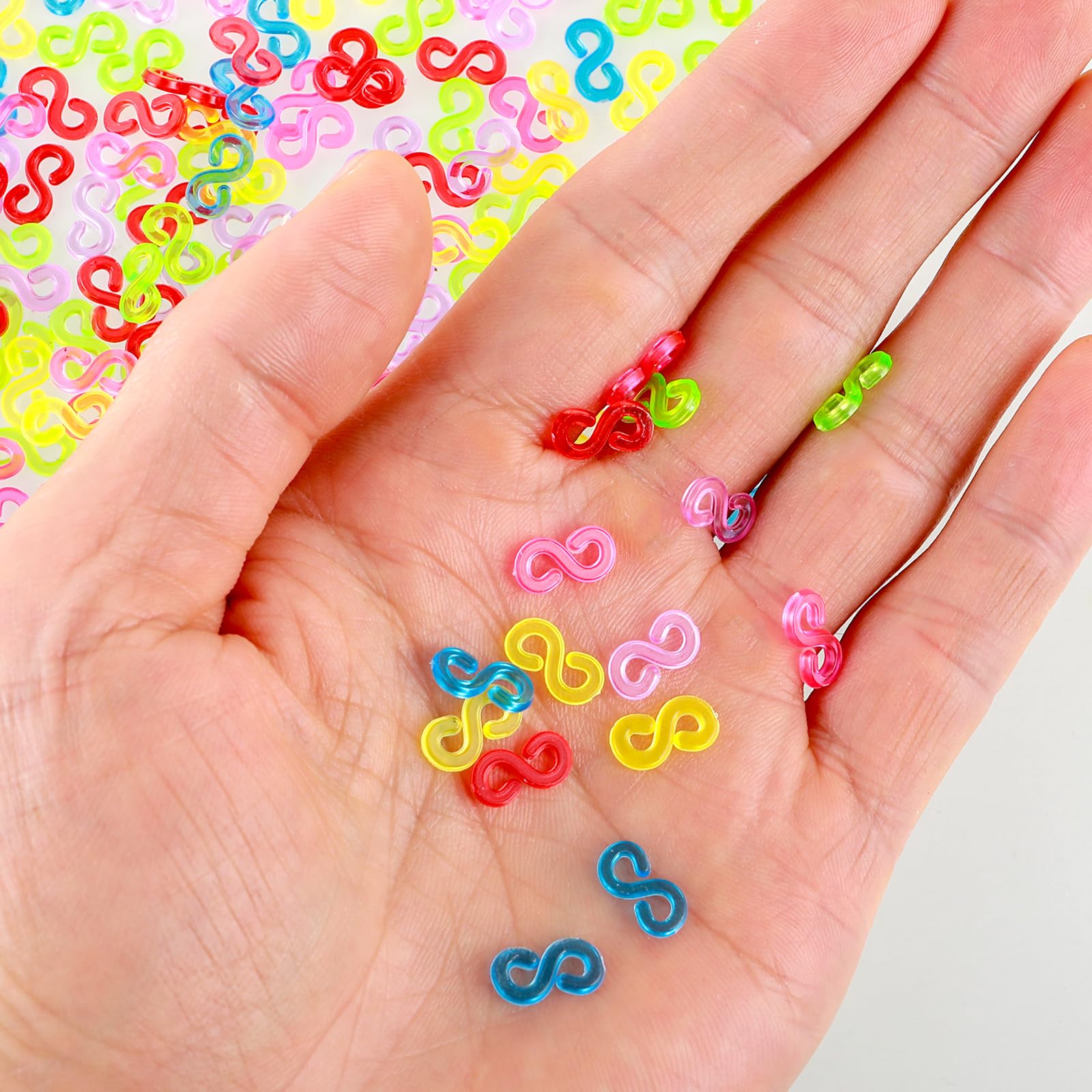 1000 PCS S Clips For Loom Bracelets - Colorful Plastic Connectors For DIY Rubber Band Bracelet Making