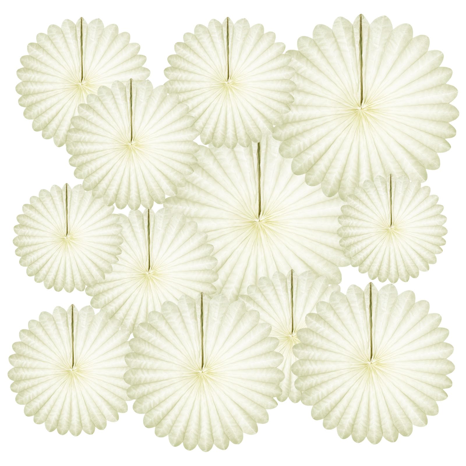20 Pcs Cream White Hanging Paper Fan, Hanging Honeycomb Round Paper Fans for Weddings, Birthdays, Christmas, Baby Showers, Classroom, Events Ceiling Party Supplies Decorations