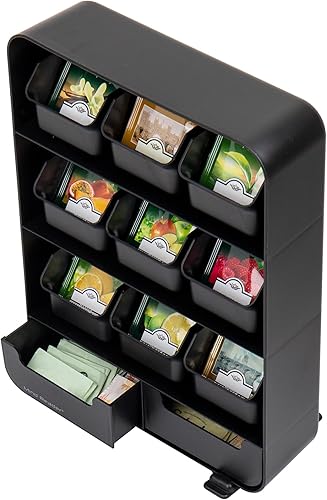 Miniatura 9 de Mind Reader, organizador para condimentos y soporte para saquitos de té "Baggy", color negro, ninguno , Rojo