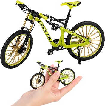 Finger Bike, Mini Alloy Mountain Bike Toy for Skill Development and Creative Play, Green Finger Bike for Travel Entertainment and Collectors