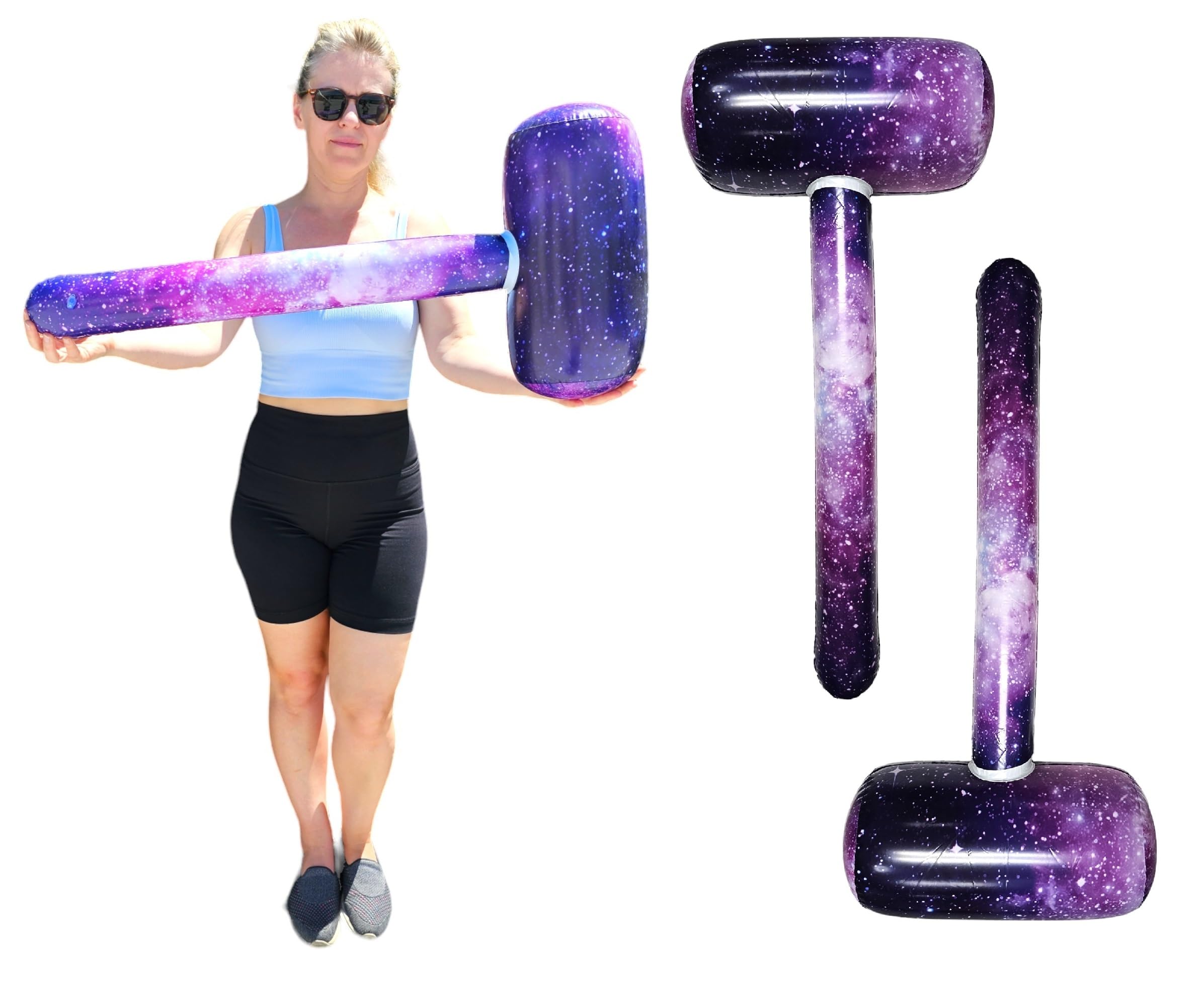 Zugar Land Galaxy Print Mallet (32 Inch) (2 Pack) Vinyl Inflatable Hammer for Pools and Beach Parties Science Themed (2 Pack)