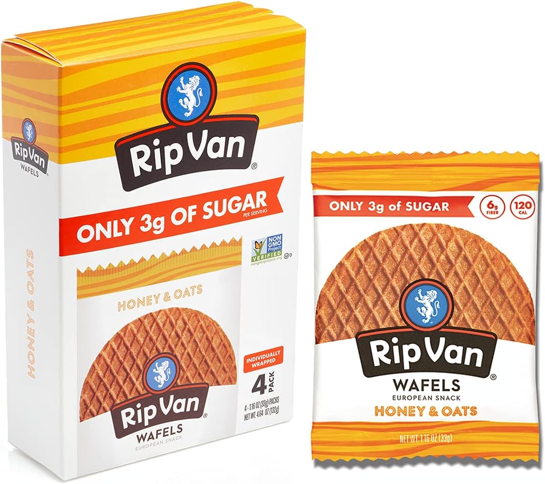 RIP VAN WAFELS Honey & Oats Wafel Cookies, 4.64 OZ