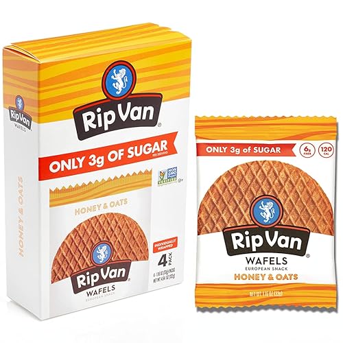 RIP VAN WAFELS Galletas de gofel de miel y avena 464 onzas