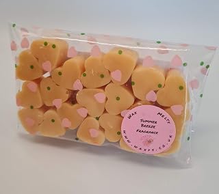 Waxys High scented Ecosoy Summer Breeze 20 mini heart wax melts with natural mica and vegan friendly