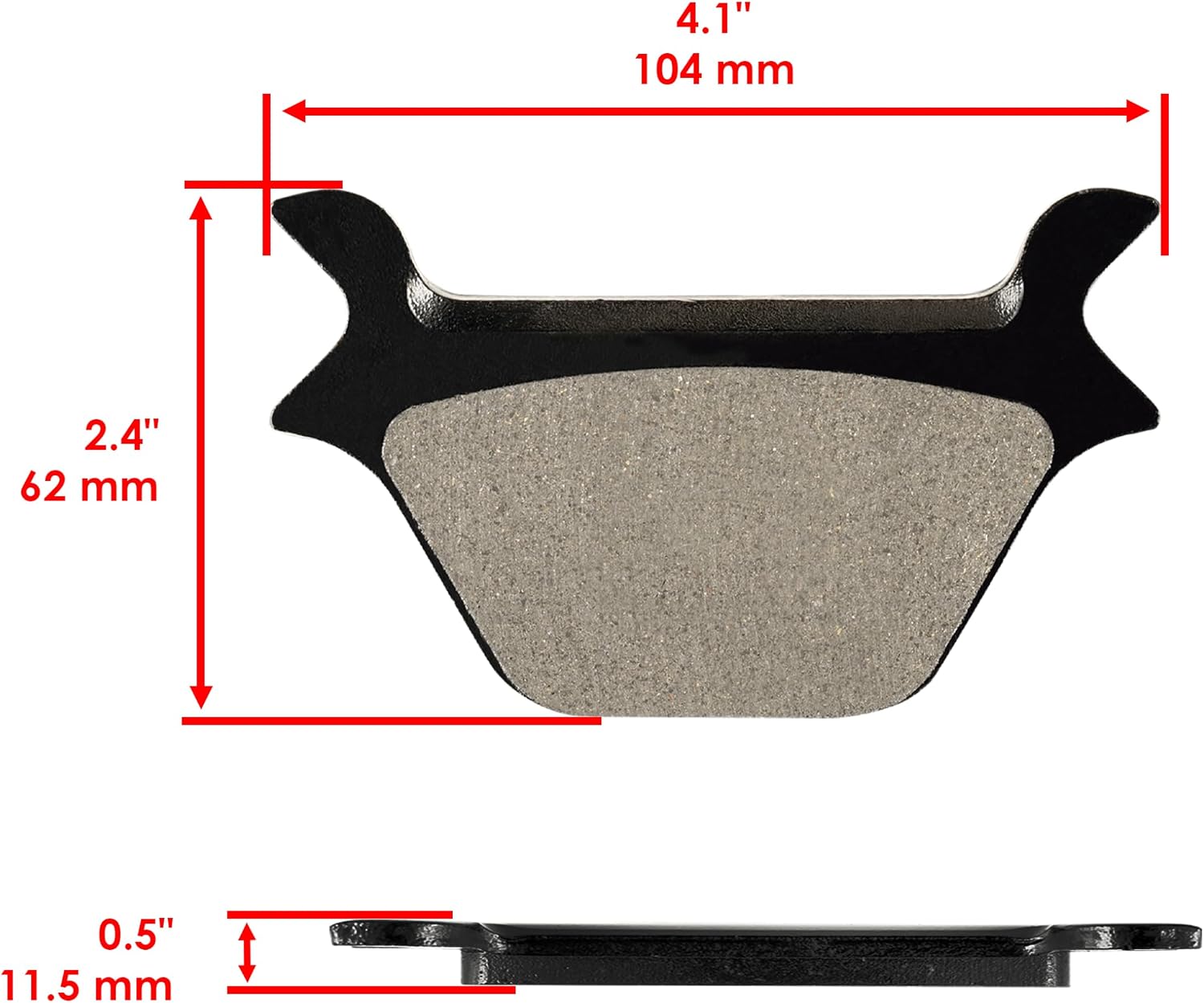 Caltric Rear Brake Pads Compatible with Harley Davidson Fxdx 1450 Fxdx-1450 Dyna Super Glide Classic 1999 Rear Pads