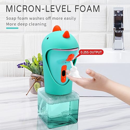 Miniatura 3 de Dispensador automático de jabón, bonito dispensador de jabón espumoso sin contacto, IPX6 impermeable, 2 niveles de espuma ajustable, dispensador