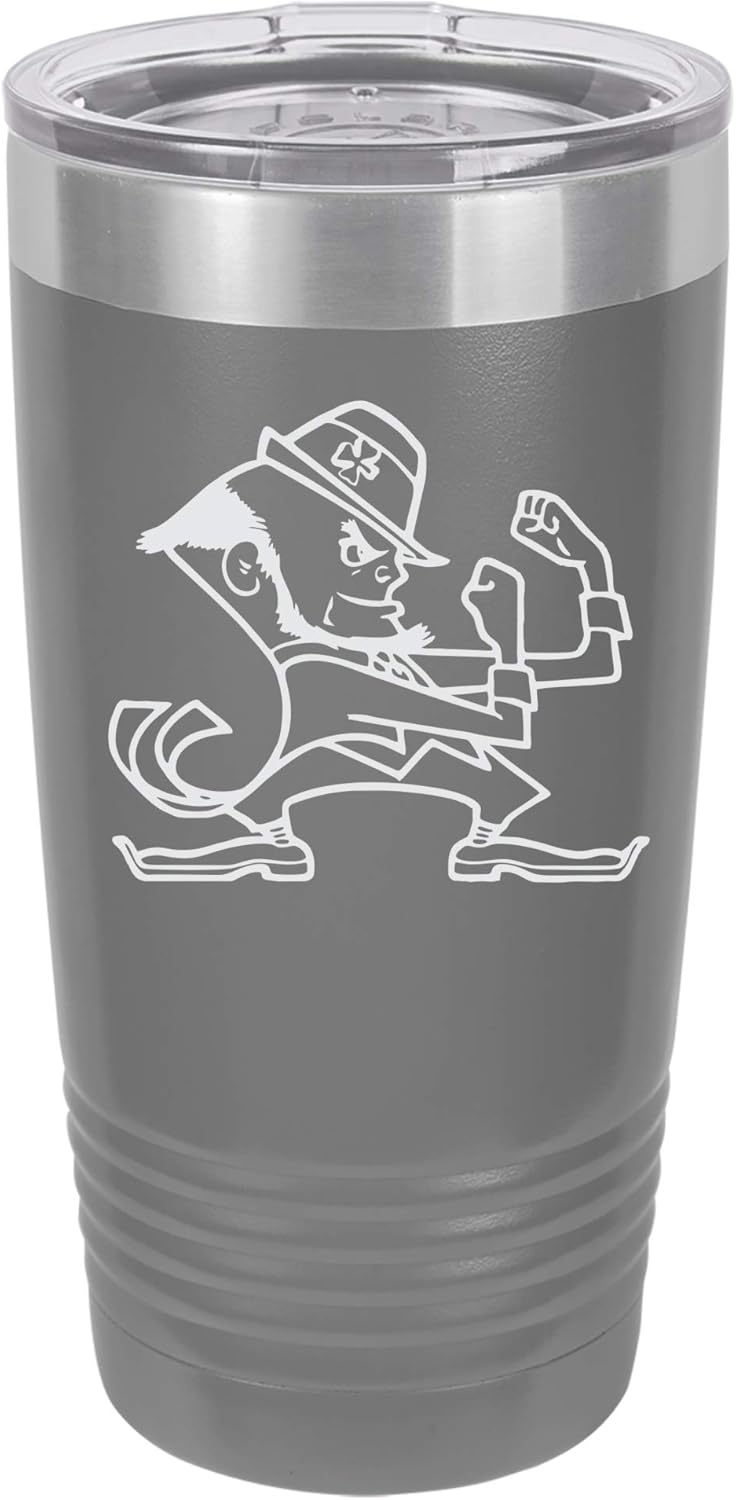 Fighting Irish Funny Irish Drinking Design Engraved Vacuum Insulated Travel Drink Tumbler, 20 Oz., Green
