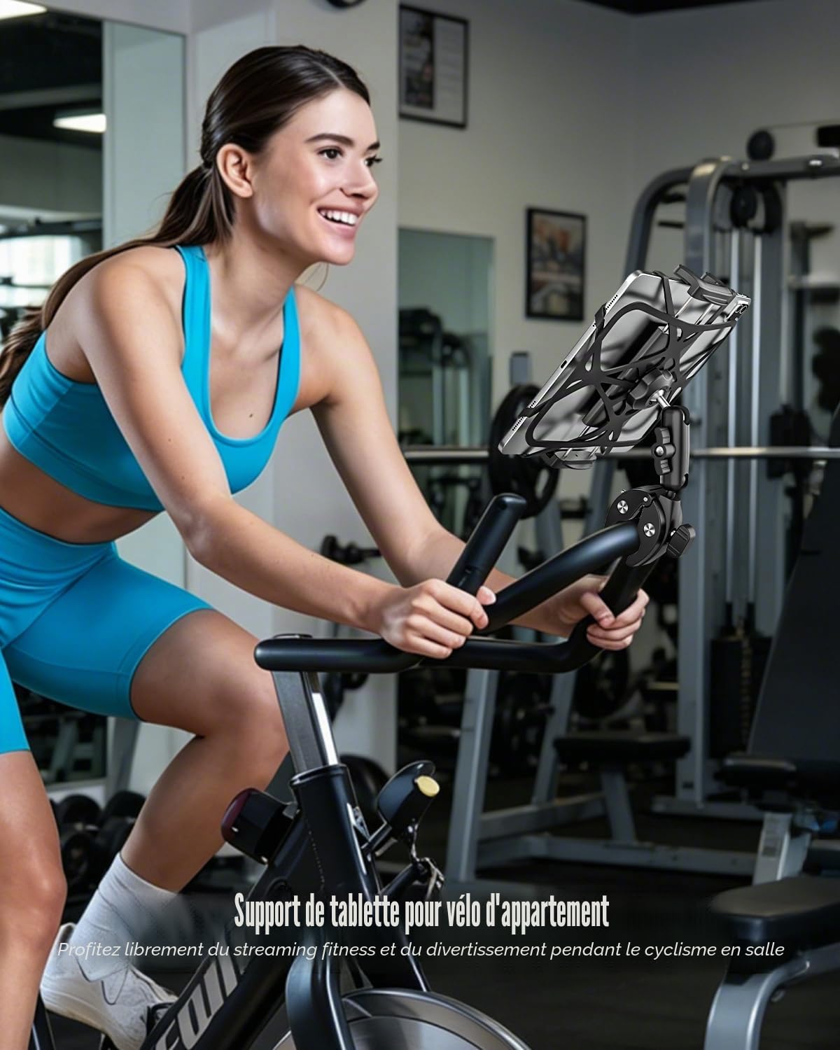 Multi-Fonction Métal Support Tablette Moto Vélo [Design Contemporain], Rotation libre 360° universelle Porte tablette guidon, pour iPad, Sumsung Tab, Sony Autre 4.7-12.9" Telephone et Tablette