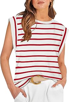 WIHOLL Cap Sleeve Tops for Women Summer Top Basic Tee Shirts Casual Tank Loose Fit 2025 Fashion