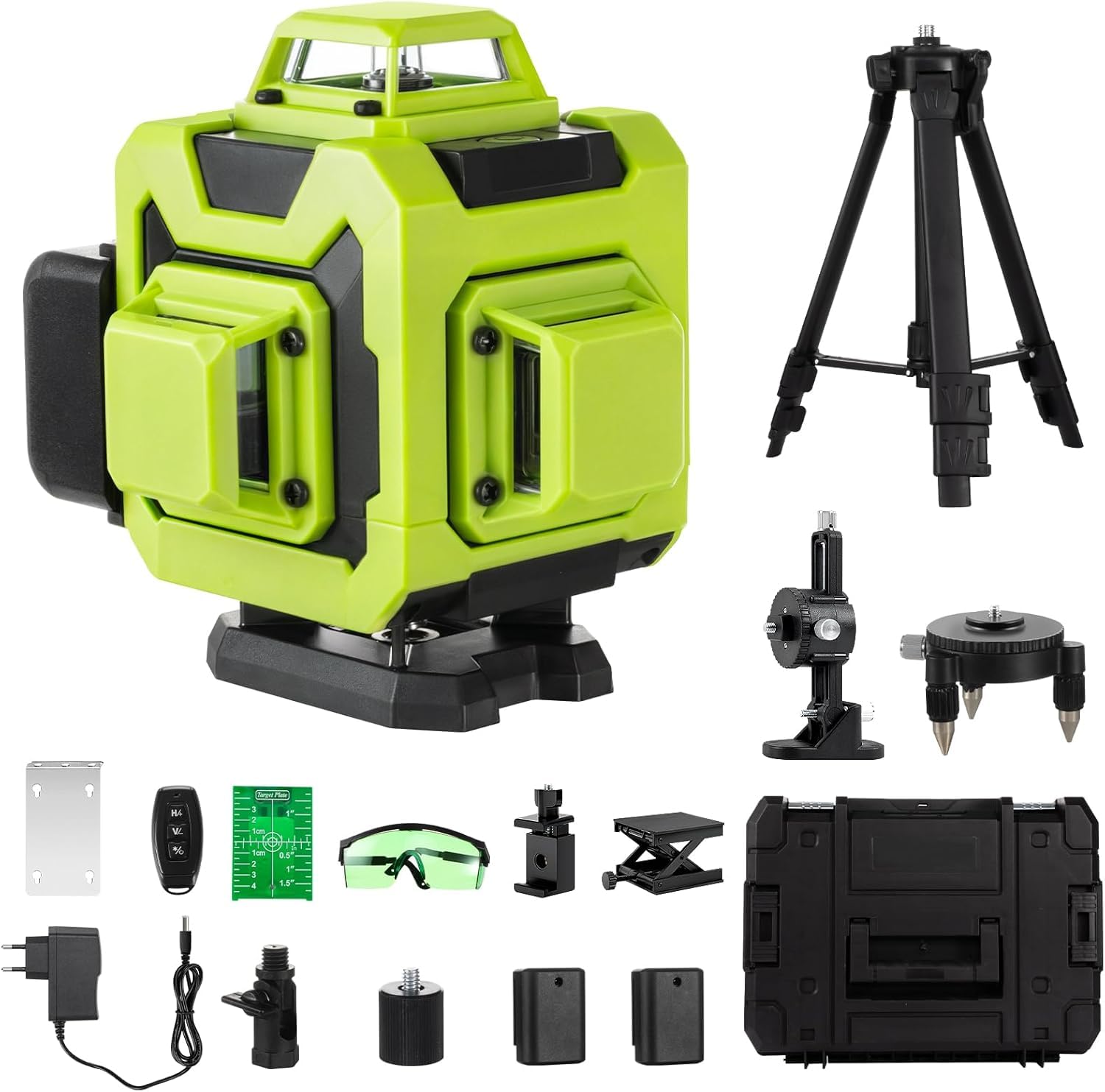 STANEW 4x360° Laser Level, Self-Leveling 4D 16-Line Green Laser Level with Horizontal and Vertical Lines, Integrated Remote Control