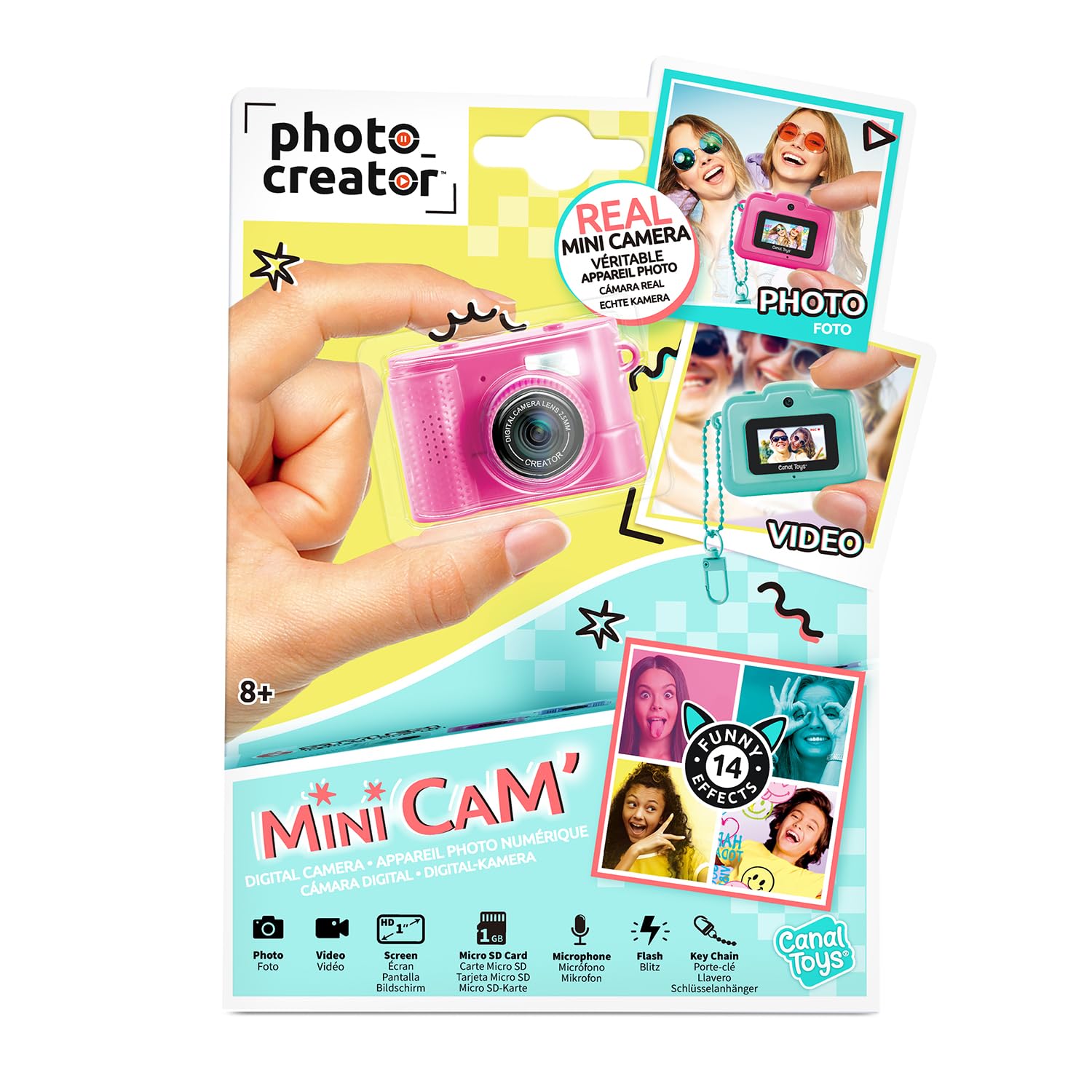 Canal Toys – Photo Creator – Appareil Photo et Vidéo Numérique Mini Cam' – Compact - avec Porte-clé et Carte SD 1Go Inc
