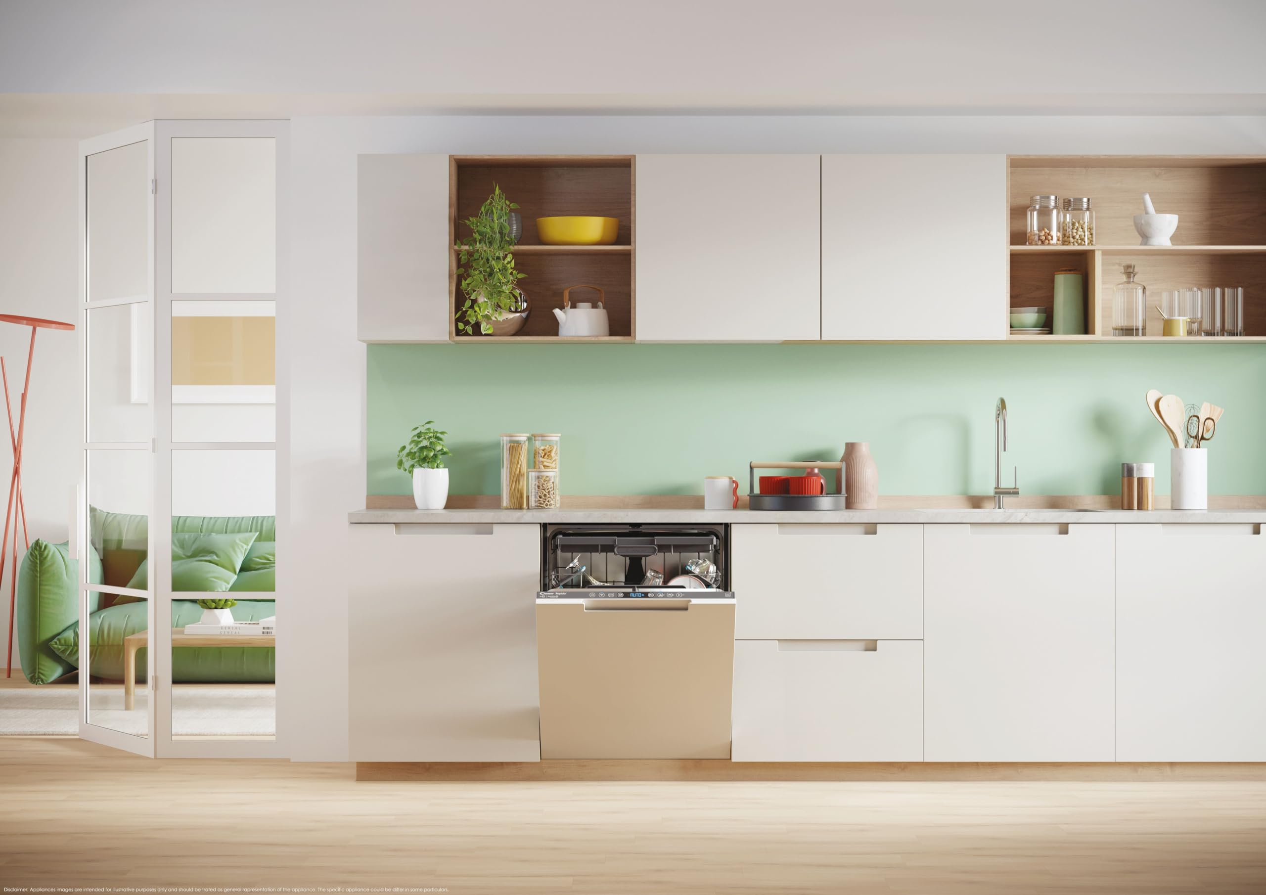 Candy CI 6B4F1MA / Lavastoviglie completamente integrata / 60 cm Funzione Wi-Fi (hOn) / 16 controsoffitto/cassetto posate/cestello superiore regolabile in altezza con "Easy Click" / Aquastop / 8