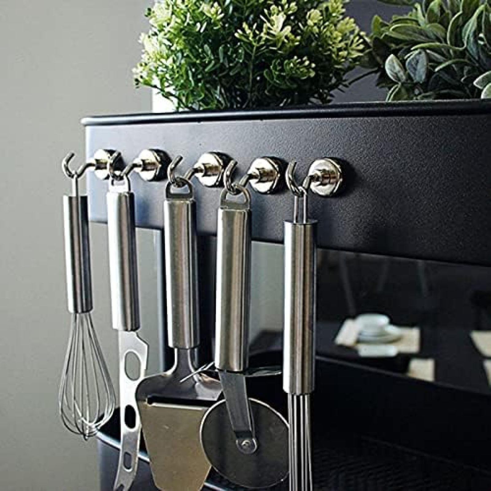 Ganchos Magnéticos De 2/10 Uds., Colgador De Imán De Neodimio Resistente Y Potente, Colgadores Magnéticos Fuertes Para Colgar Tazas, Gancho De Pared Para Abrigos Y Llaves-,10 Piezas De Plata,bonny
