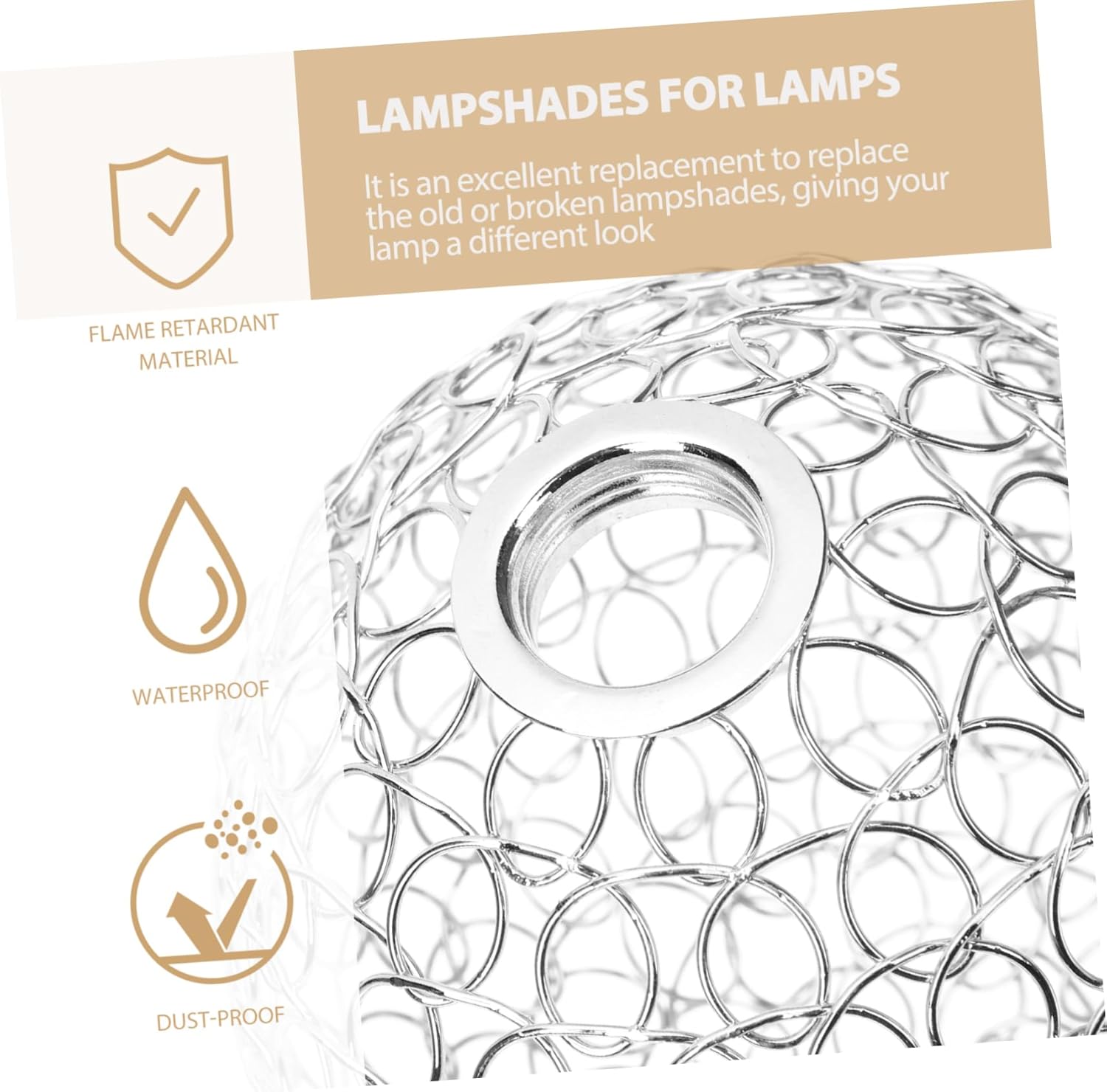 HOMSFOU 5pcs Chandelier Light Fixture Iron Lamp Shade Frame Ceiling Fan Replacement Globes Hanging Lamp for Hallway Lampshades for Chandelier
