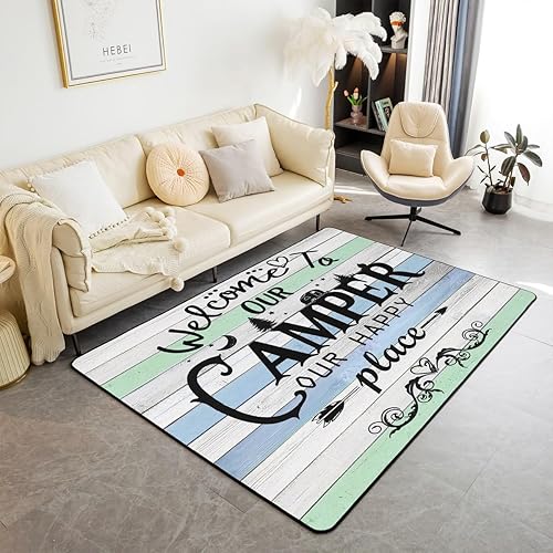 Miniatura 12 de Alfombras coloridas para sala de estar, de 5 x 7 pulgadas, con anzuelo, para niños, niñas, adolescentes, alfombra rústica de granja, antideslizante,