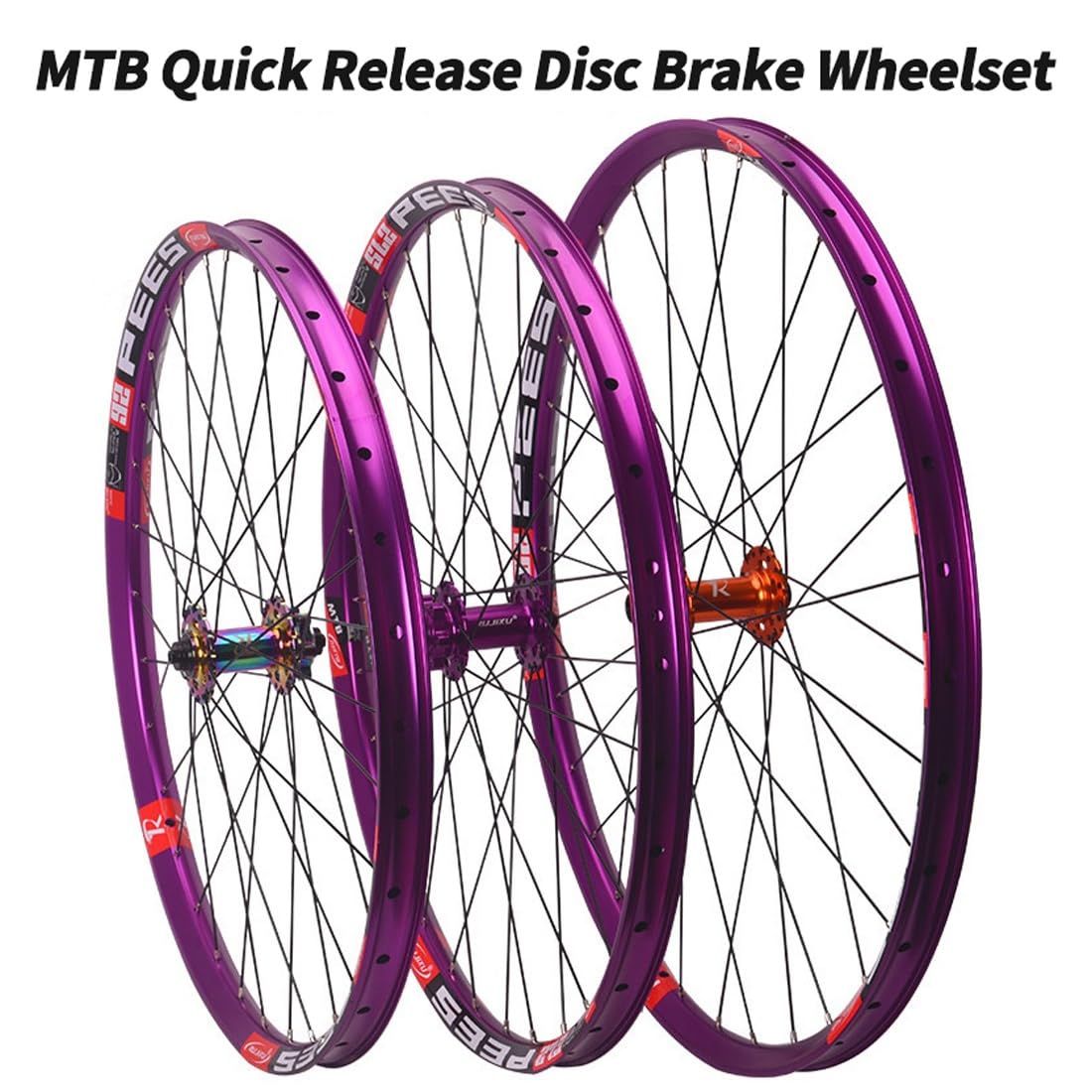 Set di ruote per mountain bike da 26", 27,5" e 29" con freno a disco, sgancio rapido, ruota anteriore e posteriore, cerchio MTB in lega di alluminio a doppio strato 9x100/10x135mm per cassetta HG a 7