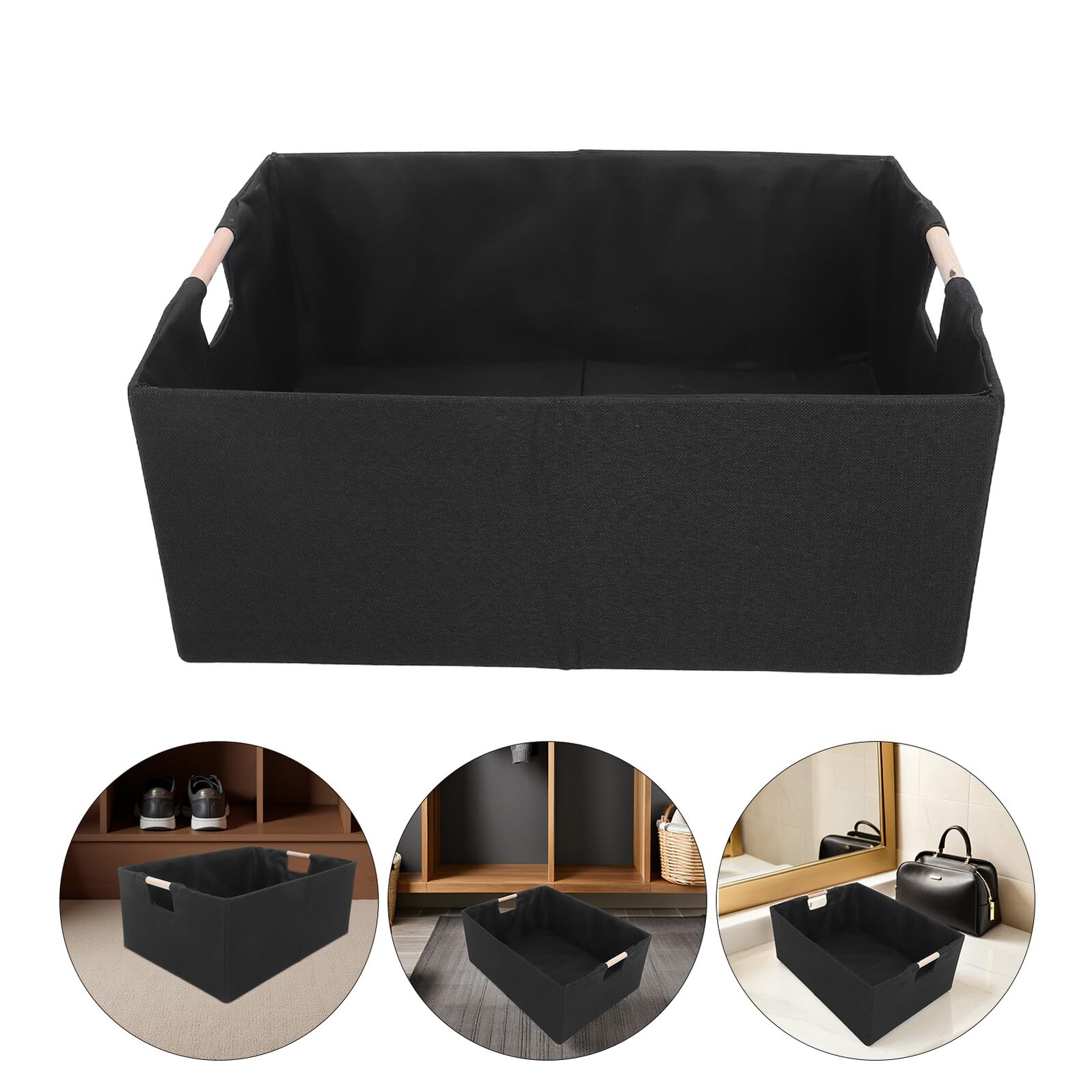 Ipetboom 2 Stück 2 Stück Faltbare Stoff Aufbewahrungskörbe mit Griff 42x31x17cm Rechteckige Aufbewahrungsboxen zur Organisation von Kleiderschrank Regal und Kinderzimmer