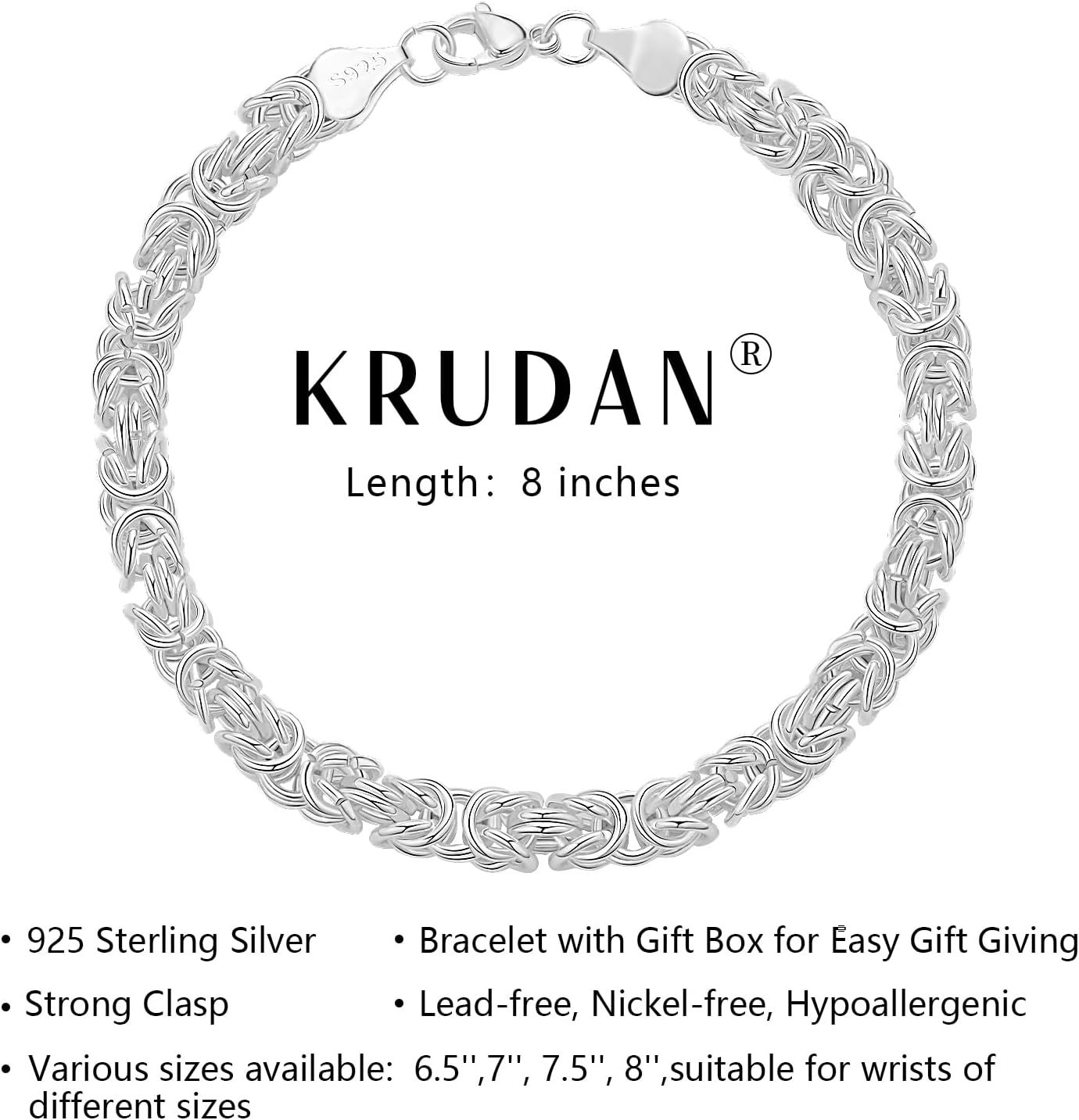 925 Sterling Silver Byzantine Bracelet for Women Chunky Bracelets Handmade Jewelry Gifts for Her - Image 4