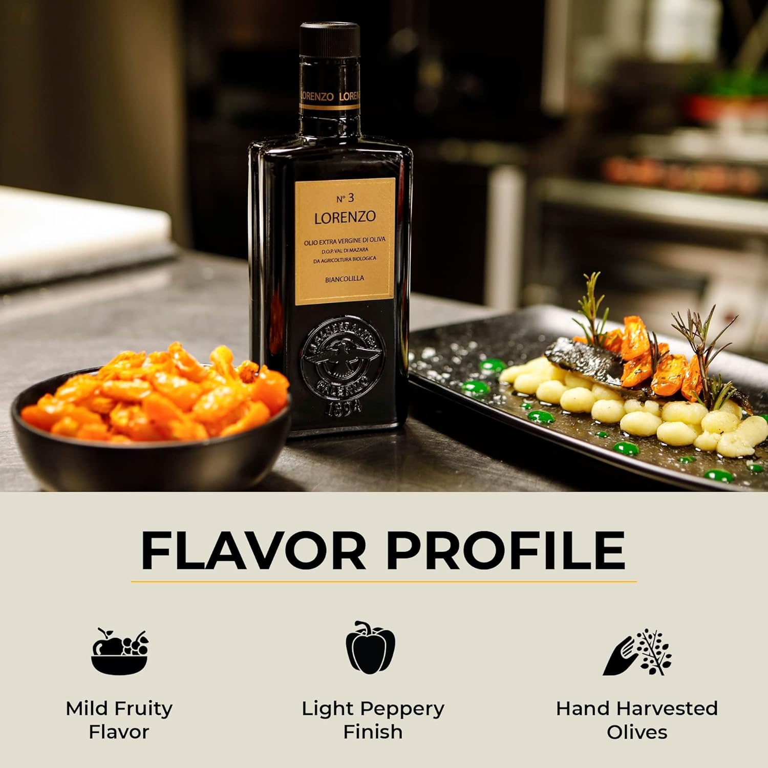 Barbera Lorenzo #3 Organic Extra Virgin Olive Oil PDO Val di Mazara, Fruity, Cold Extracted Authentic Sicilian Olive Oil, Fresh Harvest Imported Olive Oil From Italy 16.9 oz - Image 3