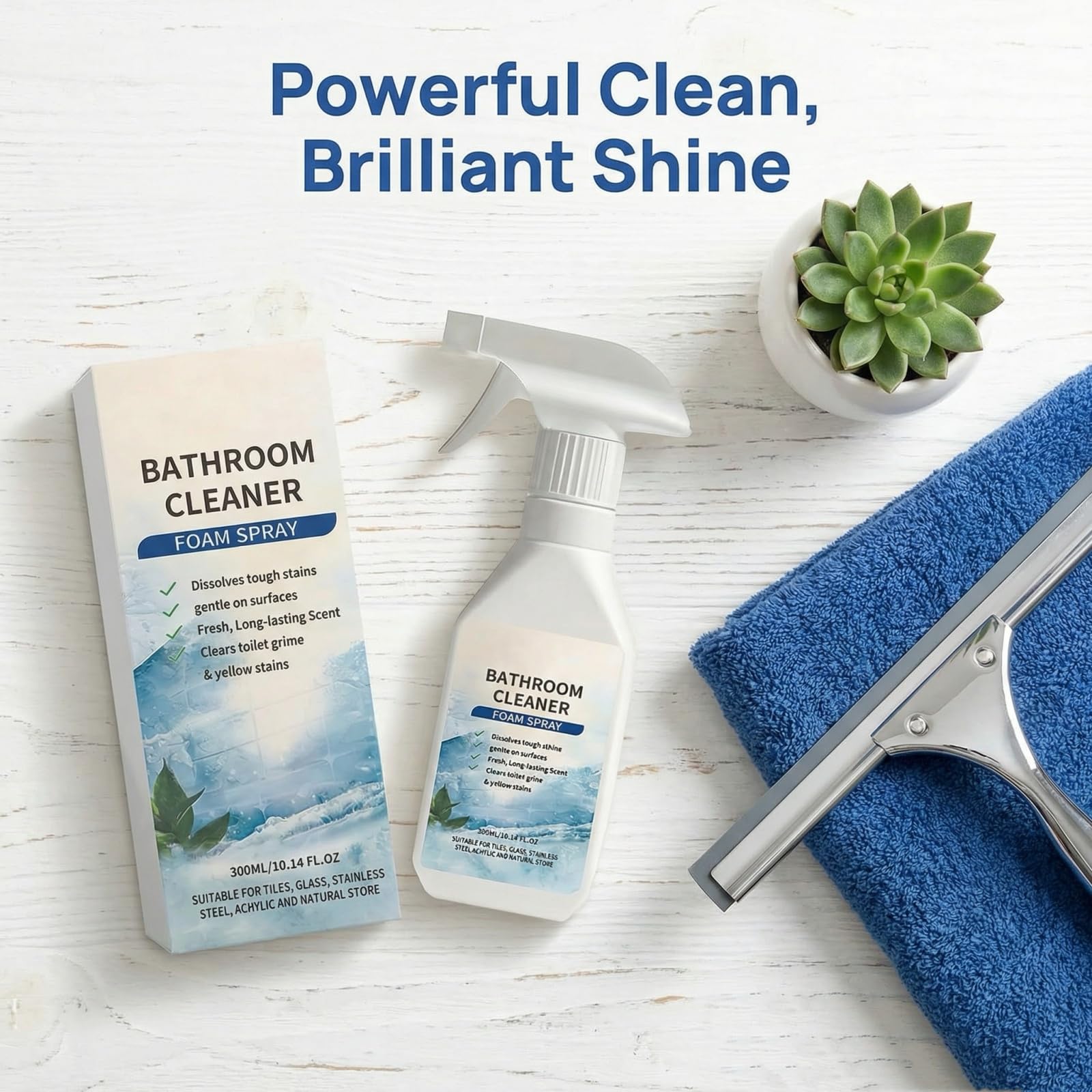 Spray Detergente Schiumogeno Anticalcare per il Bagno – Potente Anticalcare ad Azione Rapida – Soluzione Multisuperficie per Docce, Vetri, Piastrelle, Acciaio Inox, Rubinetteria e Lavandini (2 pcs)