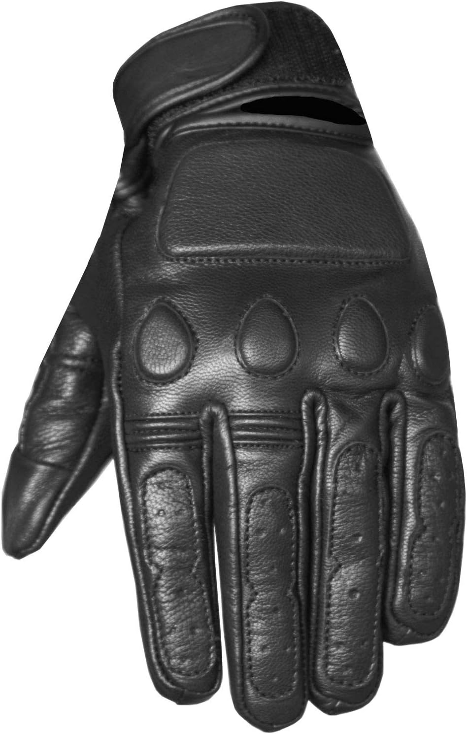 Men's Vintage Goatskin Leather Motorcycle Gloves Gel Padded Cruiser Street Riding Protective Racing Powersports M : Automotive
