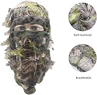 Vista 2 de Ghillie Camouflage Leafy Hat 3D Full Face Mask Headwear Turkey Camo Hunter Hunting Accessories