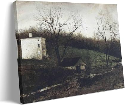 FFYunXia Andrew Wyeth Prints Wall Art Paintings Poster Evening at Kuerners Artworks Picture Print Wall Art Painting Canvas Gift Decor Homes Decorative Frame 08x12inch20x30cm