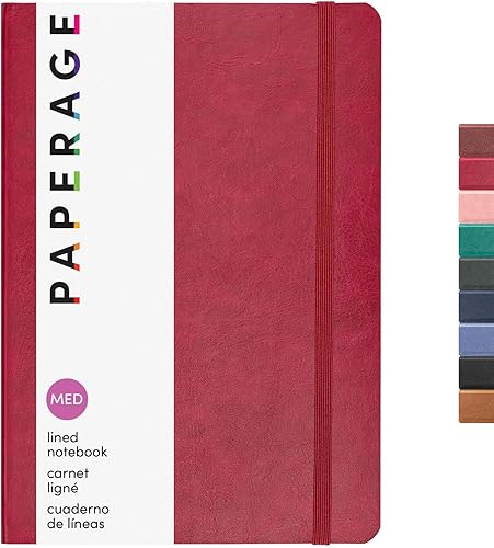 Miniatura 19 de PAPERAGE Cuaderno de tapa blanda con rayas (coñac), 176 páginas, cuaderno grande B5 con rayas universitarias, 7.5 x 9.8 pulgadas, papel premium de