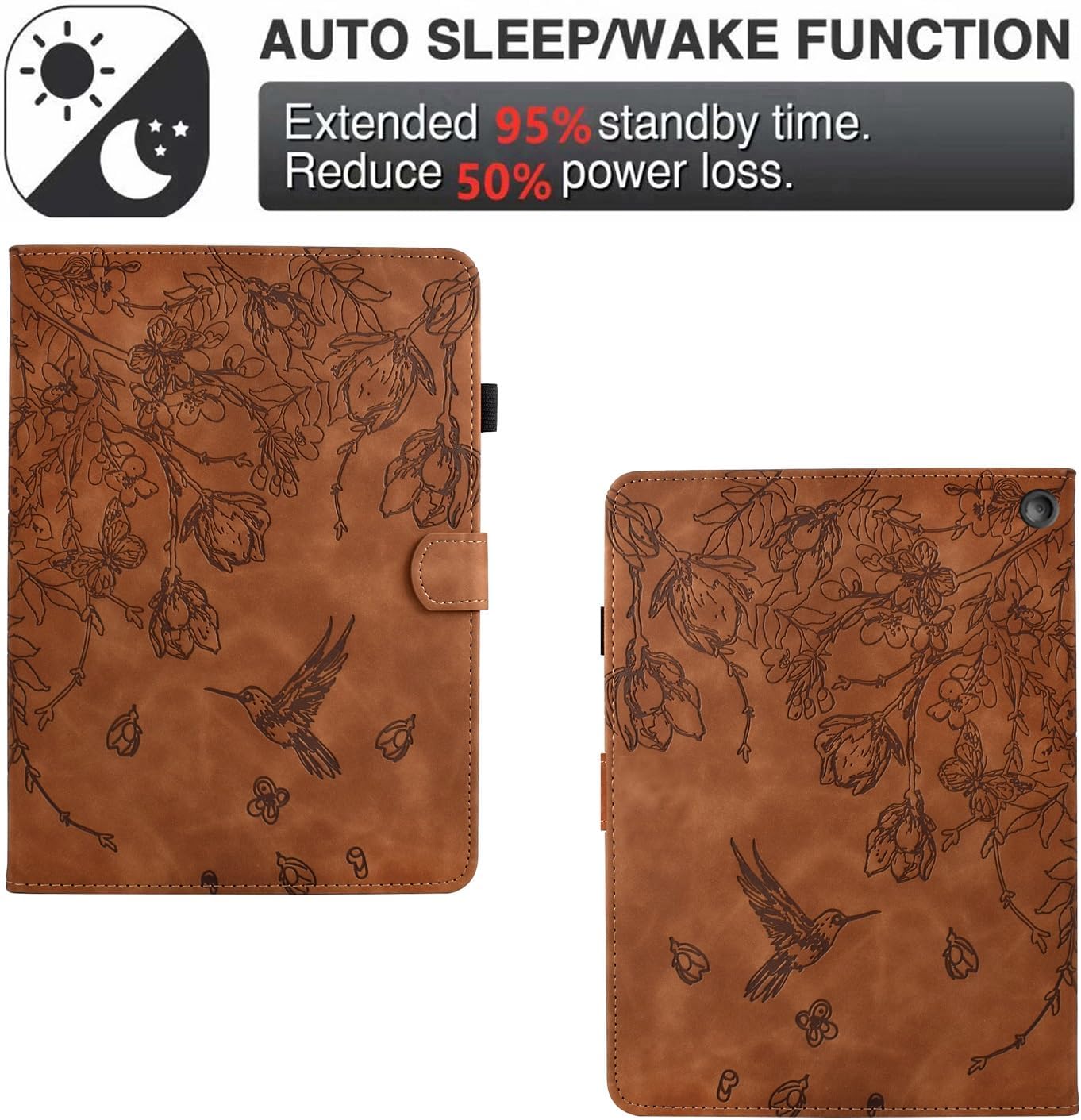 Tablet Case Compatible with Kindle Fire 7 Tablet inch (12th Generation, 2022 Release) Case Auto Sleep Wake, Slim Premium Leather Folio Stand Cover Multiple Viewing Angles(Kahverengi) image 2