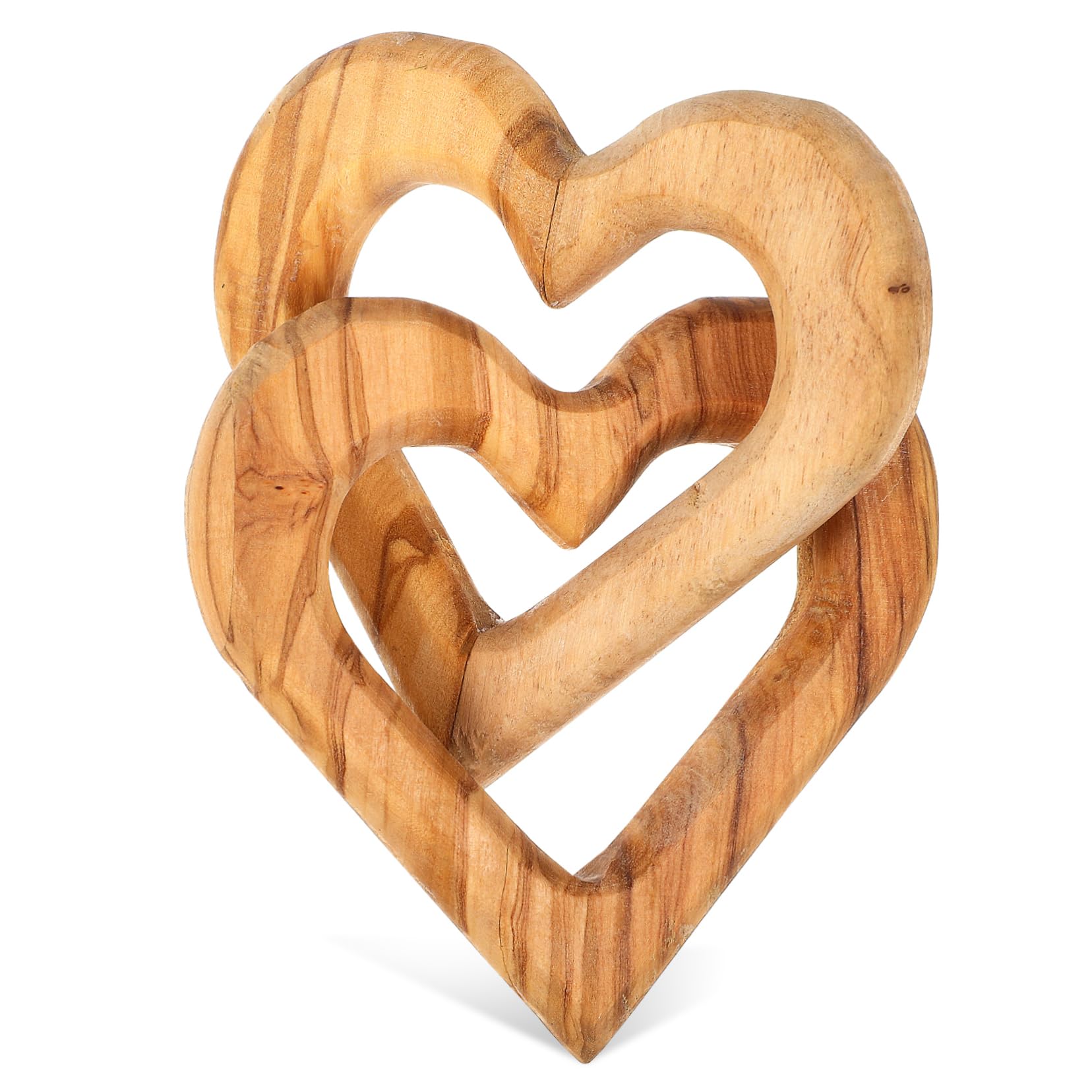 Pendentif en forme de cœur en bois naturel : objet de décoration murale maison
