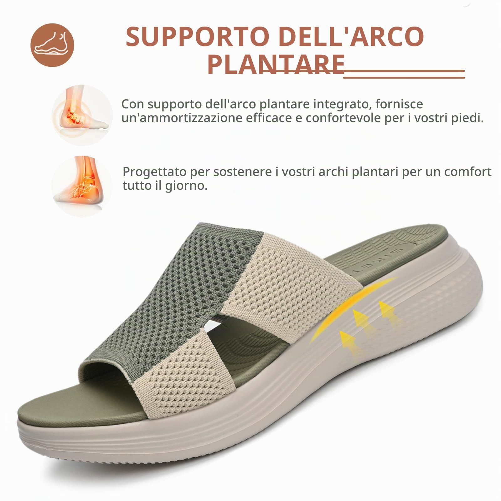 Sandali Donna Estive Ortopediche Comode Ciabatte Piatto 36-42 EU