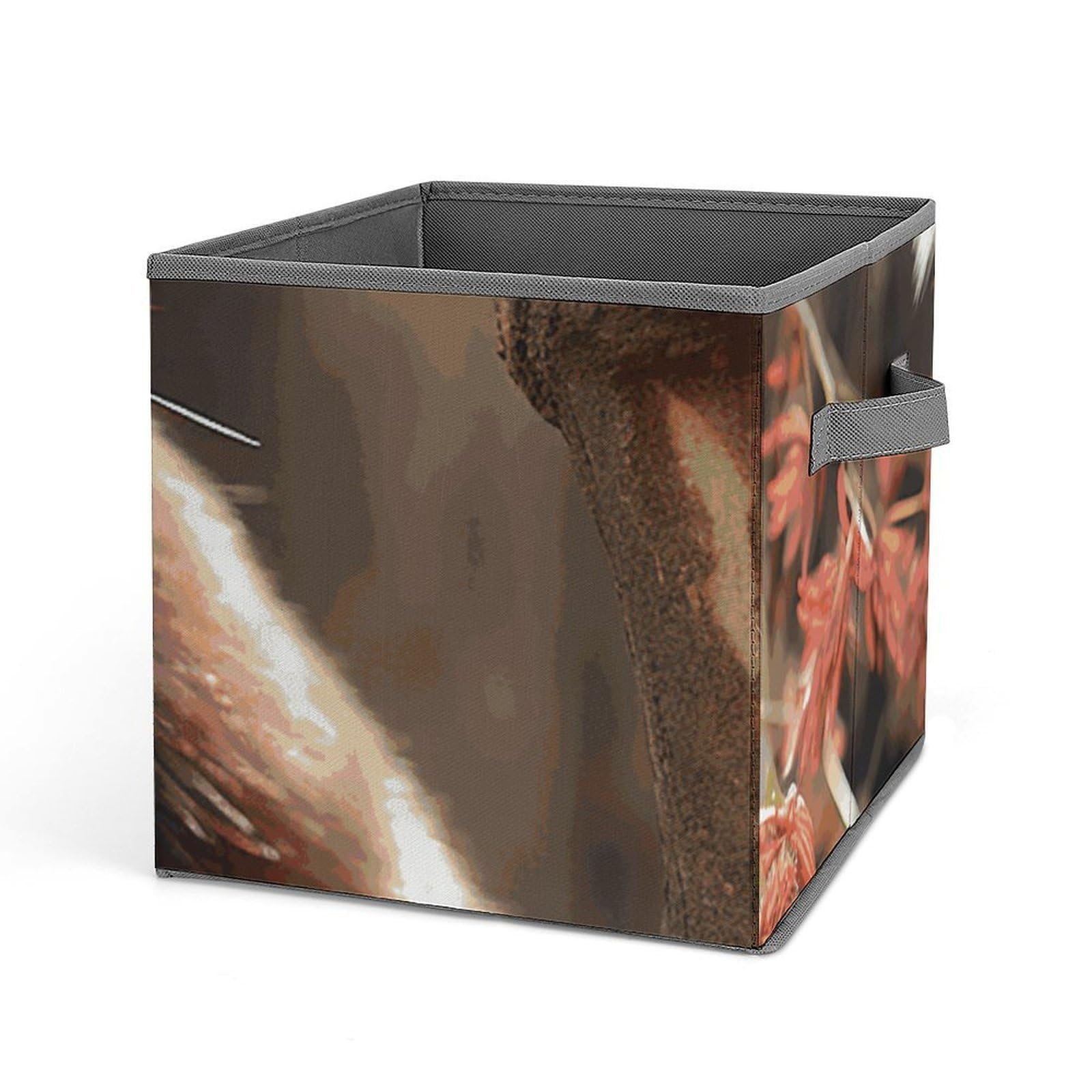 Khauerbc Style Red Pandas Fabric Bins With Double Handles.storage Basket Is Cube Collapsible Organizers.square Baskets For Organization, Closet, Shelves, Offices, Toys.