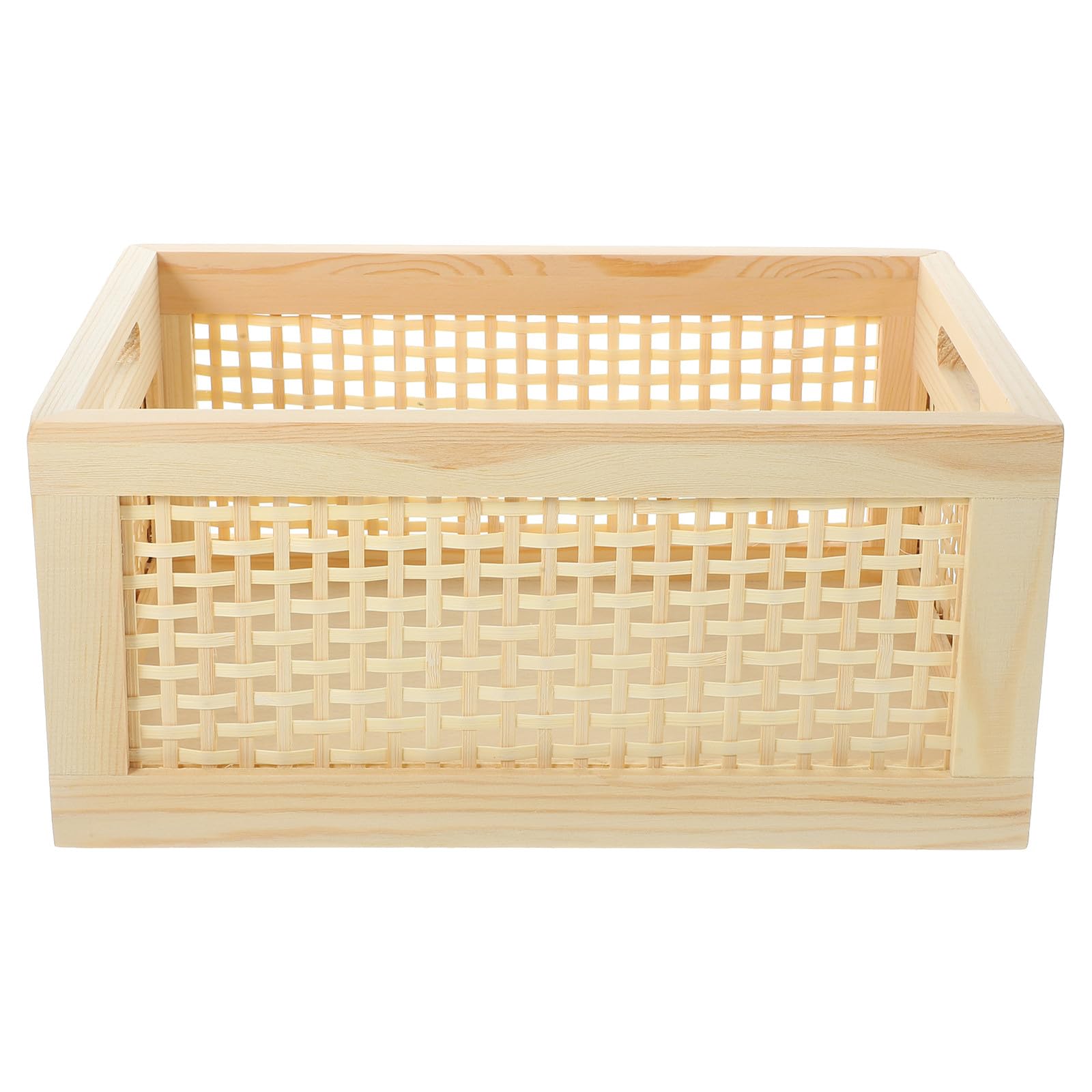 Panier de bureau en bois tressé pour organiser le salon et ranger les serviettes de bain