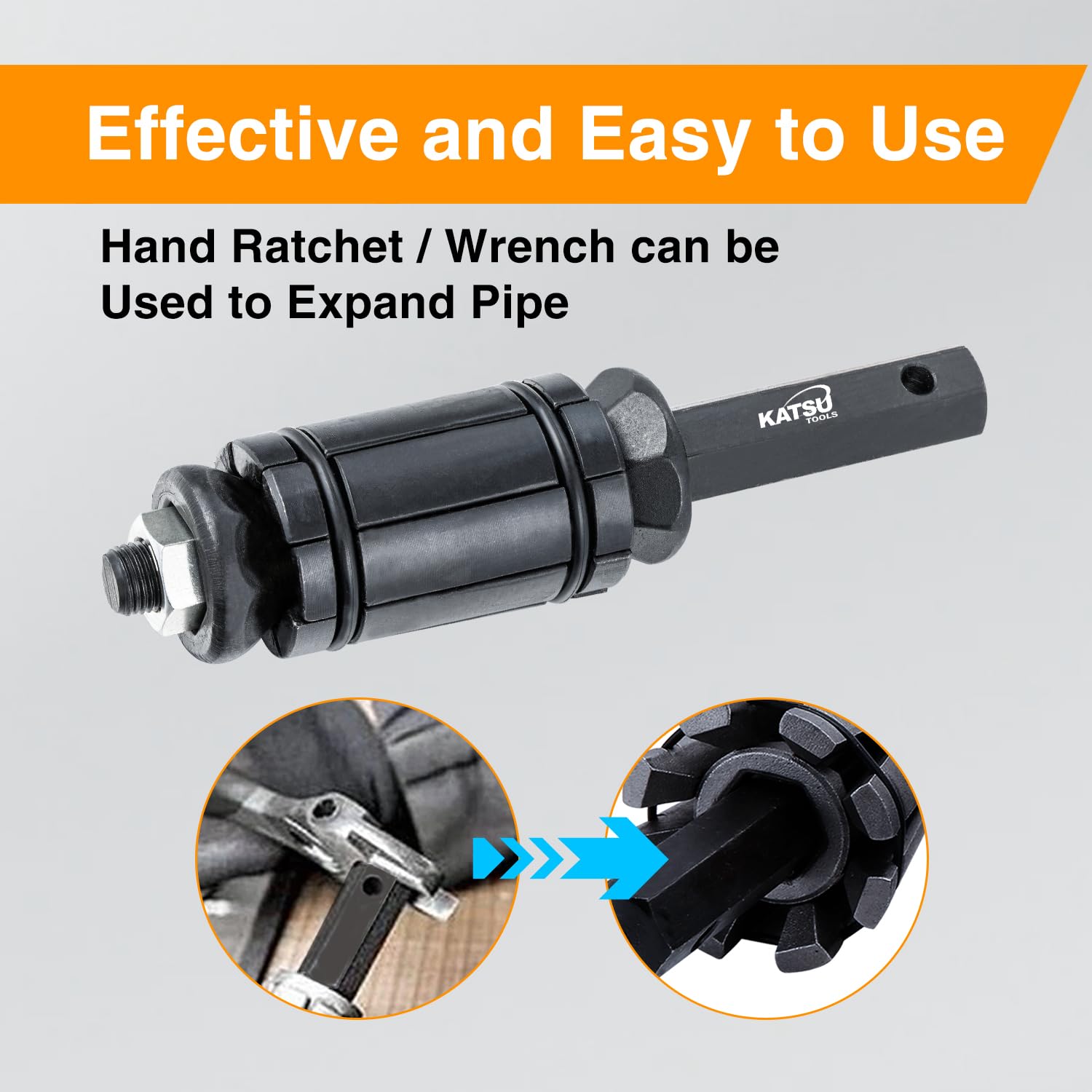 KATSU Tools Coffret 3 pcs élargisseur de tuyau d’échappement – acier forgé, kit universel pour systèmes échappement, silencieux, camions et véhicules