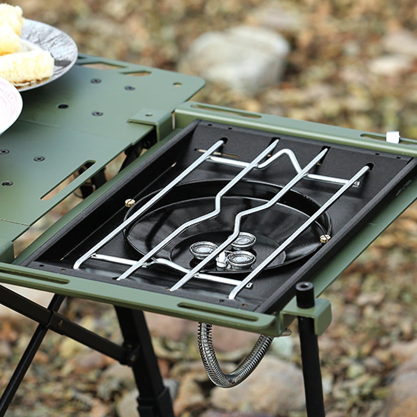 Piekarnik Turystyczny Grill z Palnikiem Przenośnym do Gotowania | Wielofunkcyjny Palnik Turystyczny do Gotowania na Zewnątrz, Akcesoria do Karawaningu i Kempingu