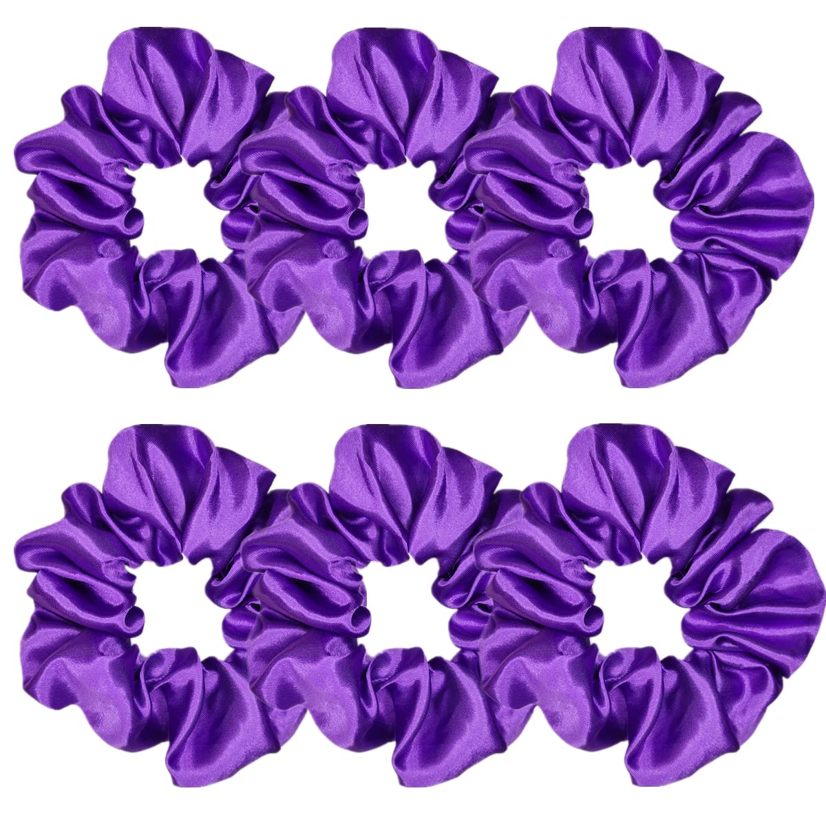 6 Pcs Satin Silk Hair Scrunchies Soft Hair Ties Fashion