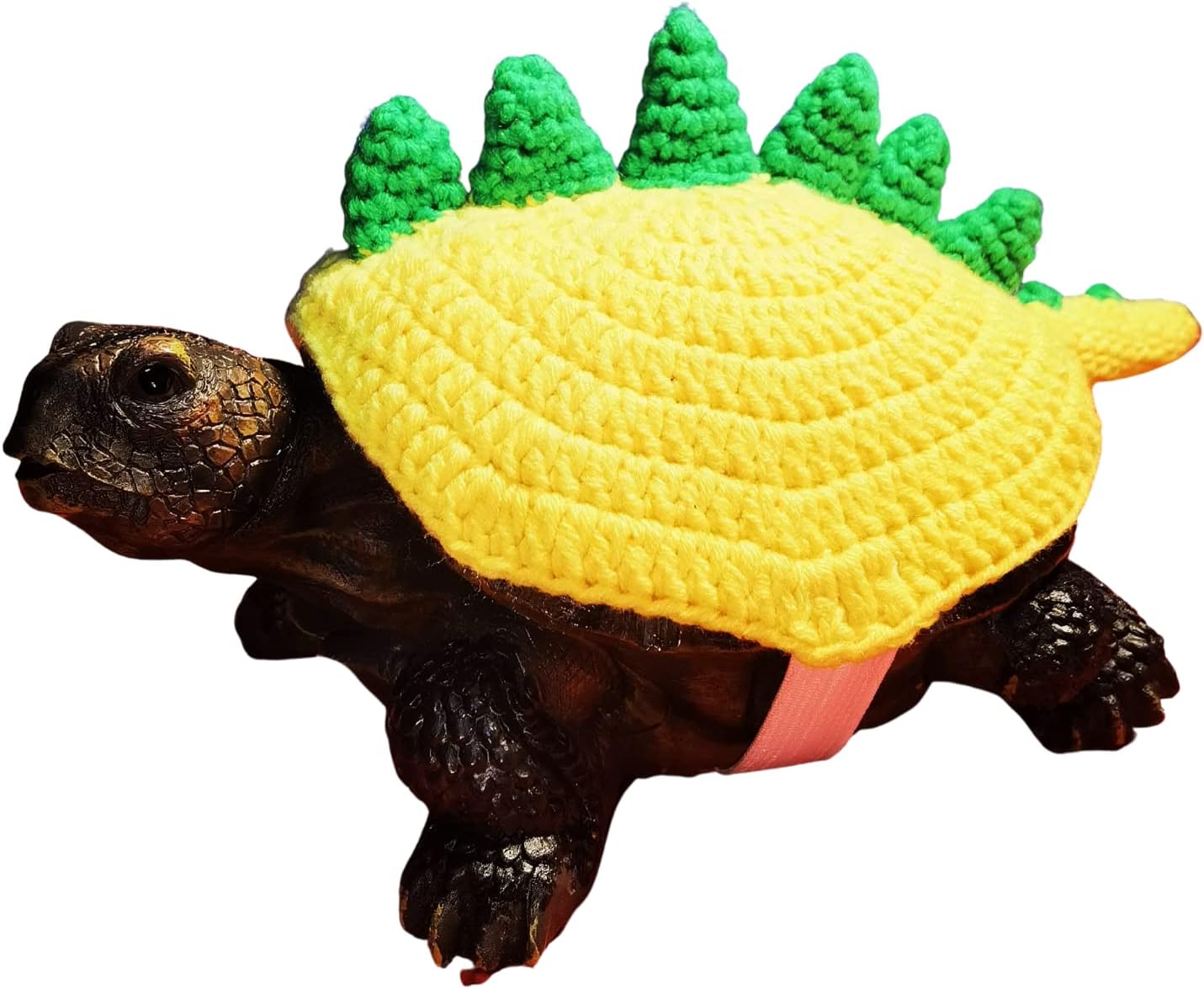Sweater for Turtle Dinosaur Cosplay Handmade Winter Warm Knitted Outfit with Adjustable Strap Small Animal Sweater Tortoise Apparel for Christmas Halloween Party Costume Photo Shoot (13 Inch,Yellow)