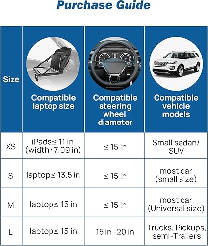 Miniatura 3 de JOYTUTUS Bandeja para volante, bandeja para reposacabezas del asiento trasero para comer alimentos y bebidas, mesa de trabajo para escribir y