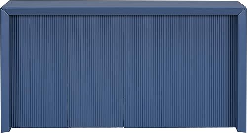 Miniatura 176 de Mesa consola contemporánea con parte superior de madera de hormigón de inspiración industrial, armario de almacenamiento de acento para sala de Gris