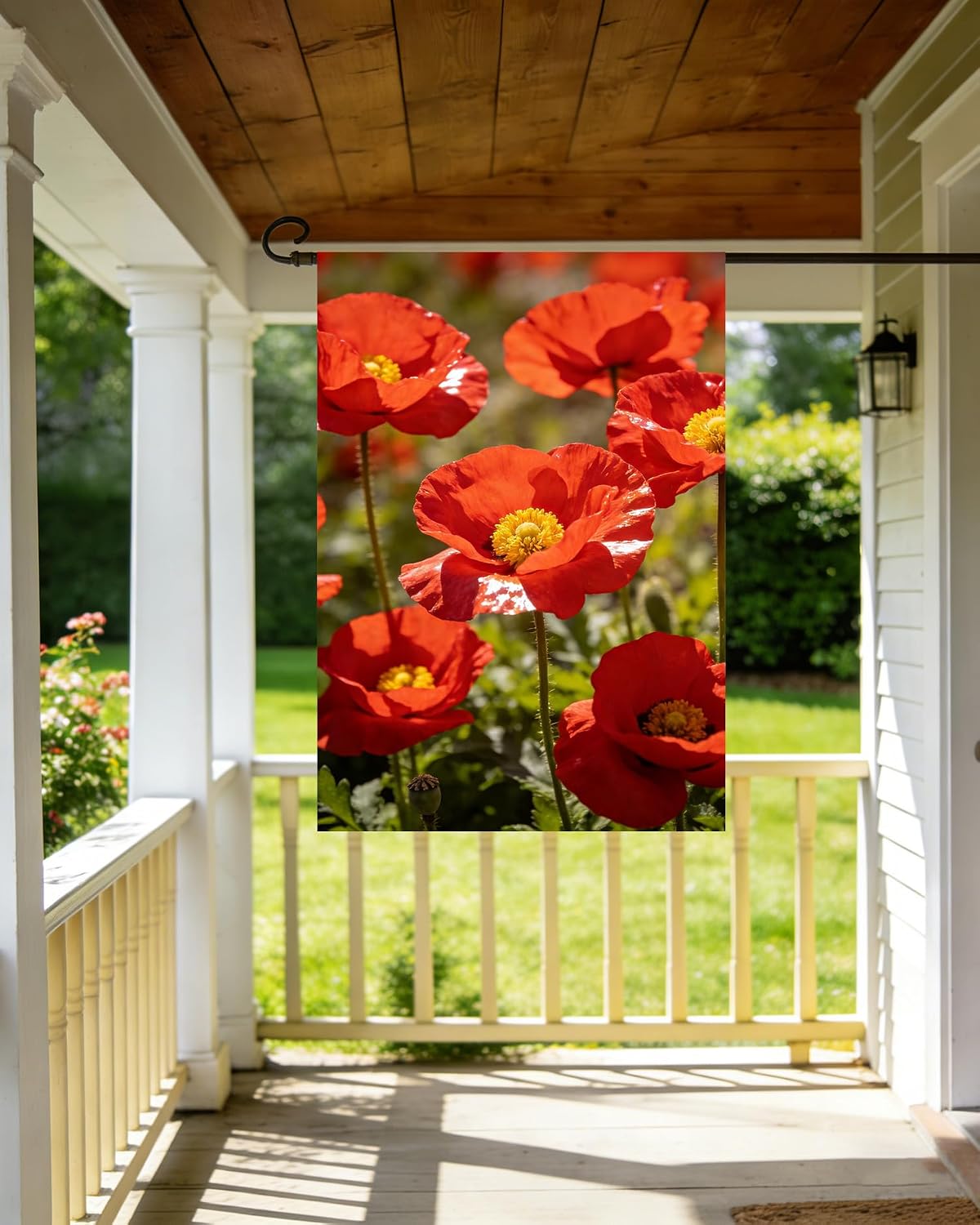 Floral Flowers Red Poppies Field Blossom in Autumn Summer Spring House Flag 28" x 40" Double Sided Polyester Welcome Yard Garden Flag Banners for Patio Lawn Home Outdoor Decor