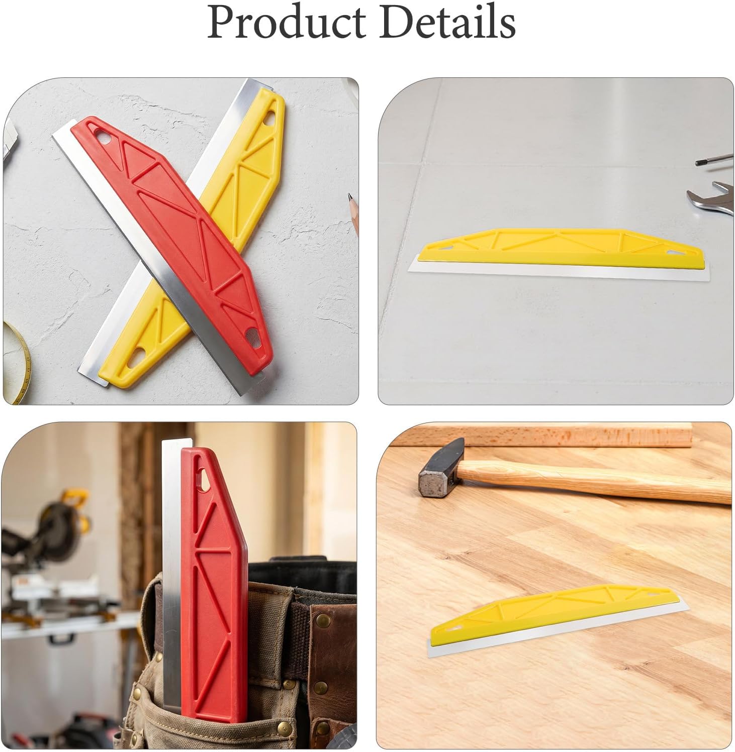 NOLITOY 2pcs Wallpaper Scraper and Paint Edger Tool for Walls with Stainless Steel and Plastic Construction, Featuring Rigidity and Durability to Reduce Hand Fatigue, for Wall Refinishing