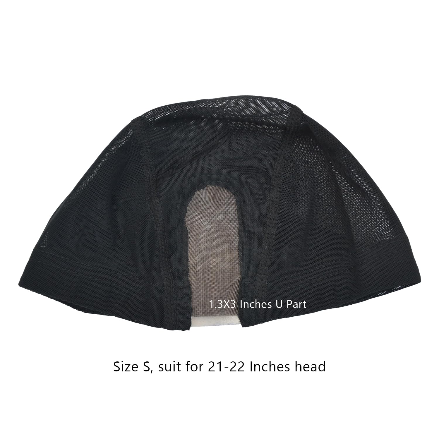 3 Pcs Mesh Dome Wig Caps U Part Wig Caps with Lace Net for Making Wigs (Black S), Black Mesh 3ps - Image 2