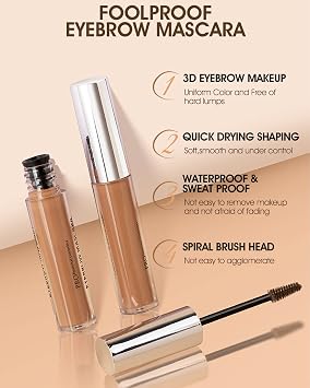 Waterproof Tinted Brow Gel-Long Lasting Smudgeproof Liquid Eyebrow Makeup,Eyebrow Mascara Tinted Brow Glue,Eye Brow Filler,Volumizing Enhance Brow Mascara,With Brow Razor Brush,Gift for Women-Blonde