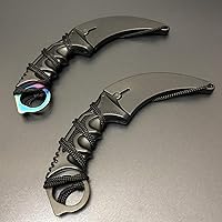 Vista 7 de Karambit Cuchillo Entrenador - Cuchillo de Práctica de Entrenamiento de Acero Inoxidable con Funda para Principiantes - Herramienta Entrenadora
