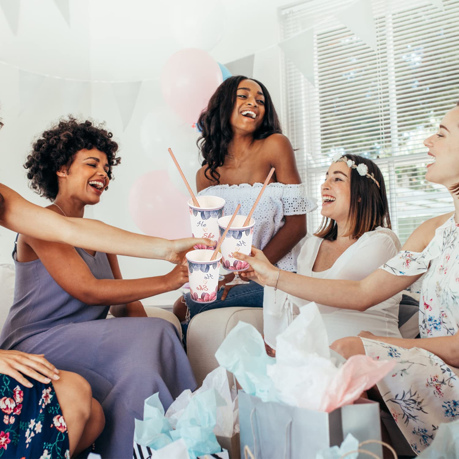 Gender Reveal Partygeschirr 61-tlg. - Boy Or Girl Dekoration Für 20 Personen