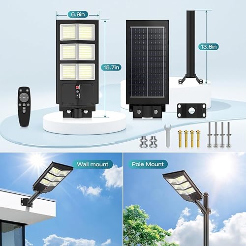 Miniatura 8 de Sunwish Luces solares para exteriores, luz solar de calle gran angular, luces de inundación solares con sensor de movimiento del atardecer al