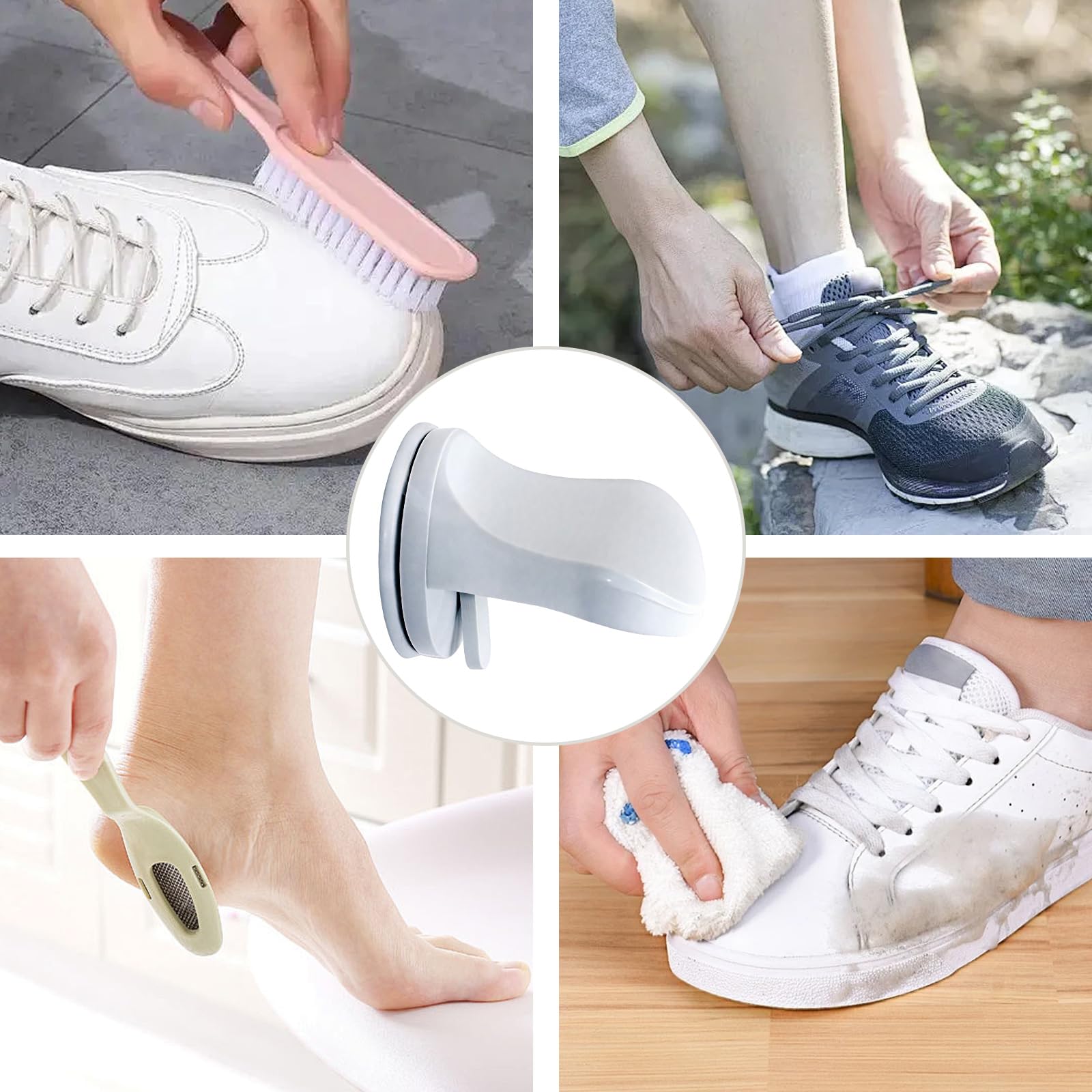 Repose Pieds Douche Antidérapant Ventouse Salle Bain Auxiliaire Enfants Agés Femmes Enceintes Toilettes Pied Jambes Pédale Douche Rasoir Imperméable à Eau Famille Hôtel Blanc