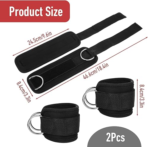 Miniatura 2 de TIEOSME - 2 correas de tobillo de fitness para máquina de cable, ejercicios de glúteos para ejercicios de parte inferior del cuerpo, correas