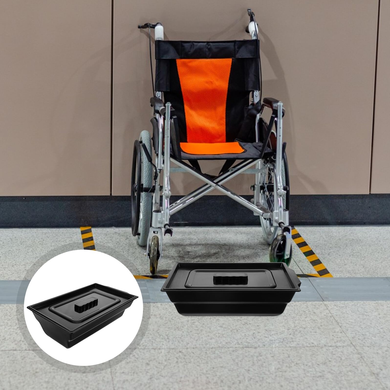 Silla Baño Portátil para Mayores con Orinal Plástico Fácil Limpieza Cómoda y Segura Compatible con Sillas Ducha-wc y Transferencias para Cuidado Casa y Hospital